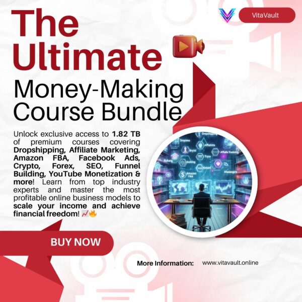 1.82 TB Mega Money-Making Course Bundle – Dropshipping, Facebook Ads, Affiliate Marketing, Amazon FBA, Forex, Crypto, SEO & More